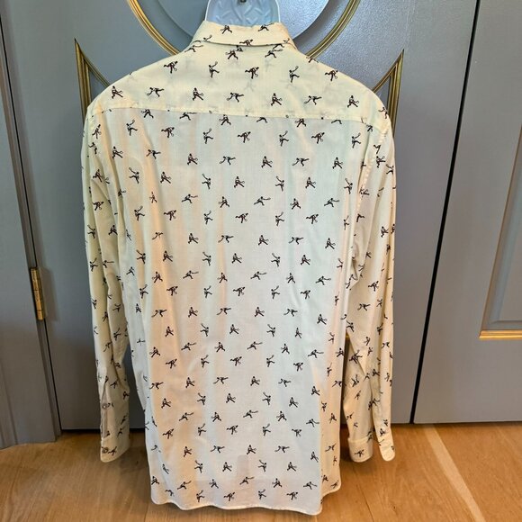 Mango Novelty Tennis Print Button Down Shirt Size M - Picture 4 of 6